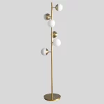 VINTAGE GOLD METAL FLOOR LAMP