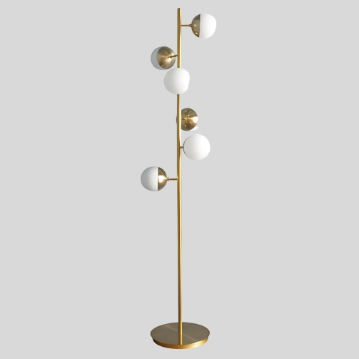 VINTAGE GOLD METAL FLOOR LAMP