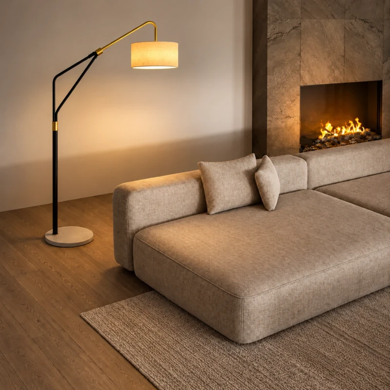Alara Black & Gold Metal Floor Lamp | Majestic Home UAE