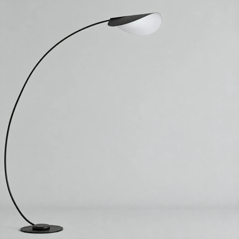Curved Metal Floor Lamp | Black | Majestic Home UAE