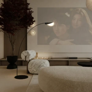 Curved Metal Floor Lamp | Black | Majestic Home UAE