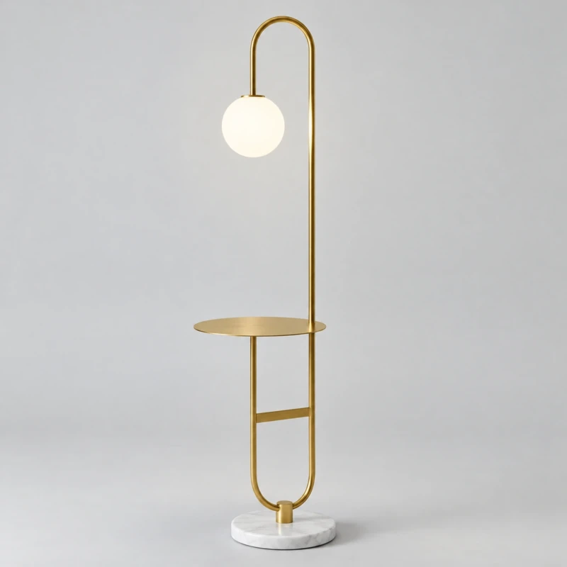 Gold Glass Floor Lamp - Clio | Modern Design | Majestic Home