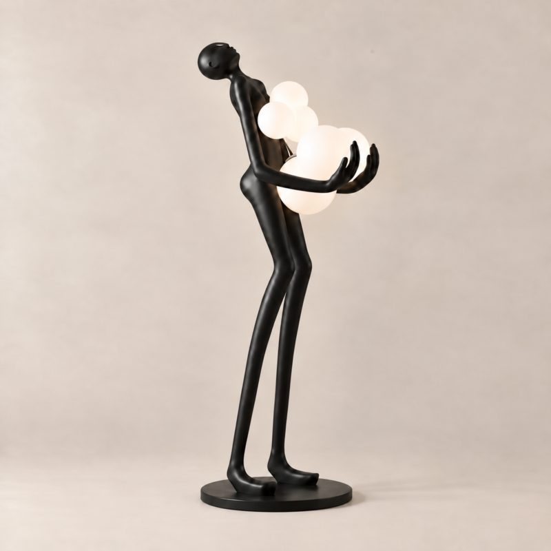 Nolla Black Steel Floor Lamp | Majestic Home UAE