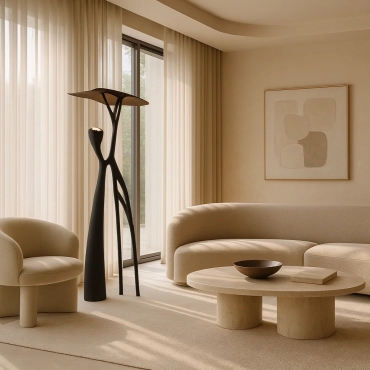 Black Figurine Floor Lamp