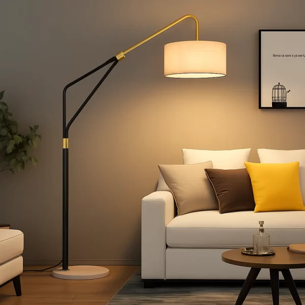 Black Gold Fabric Lamp