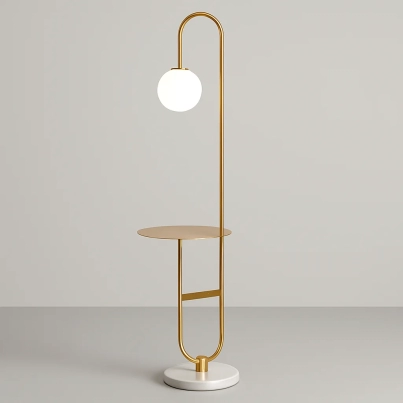 Gold Glass Floor Lamp