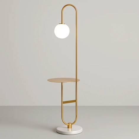 Gold Glass Floor Lamp