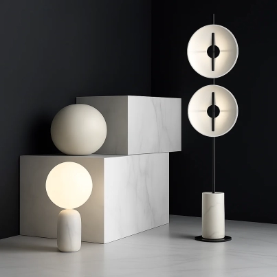 White Black Floor Lamp