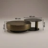 Forli Gold Brush Metal & Tempered Glass Coffee Table - luxury furniture Dubai UAE
