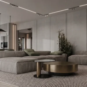 FORLI GOLD BRUSH METAL & TEMPERED GLASS COFFEE TABLE