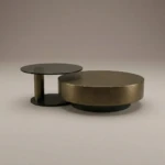 Forli Gold Brush Metal & Tempered Glass Coffee Table