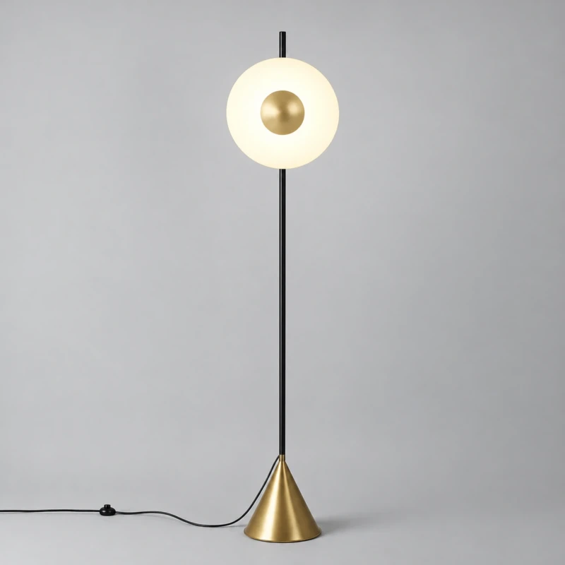 Tall Black Floor Lamp - Lia | Gold Metal | Majestic Home UAE
