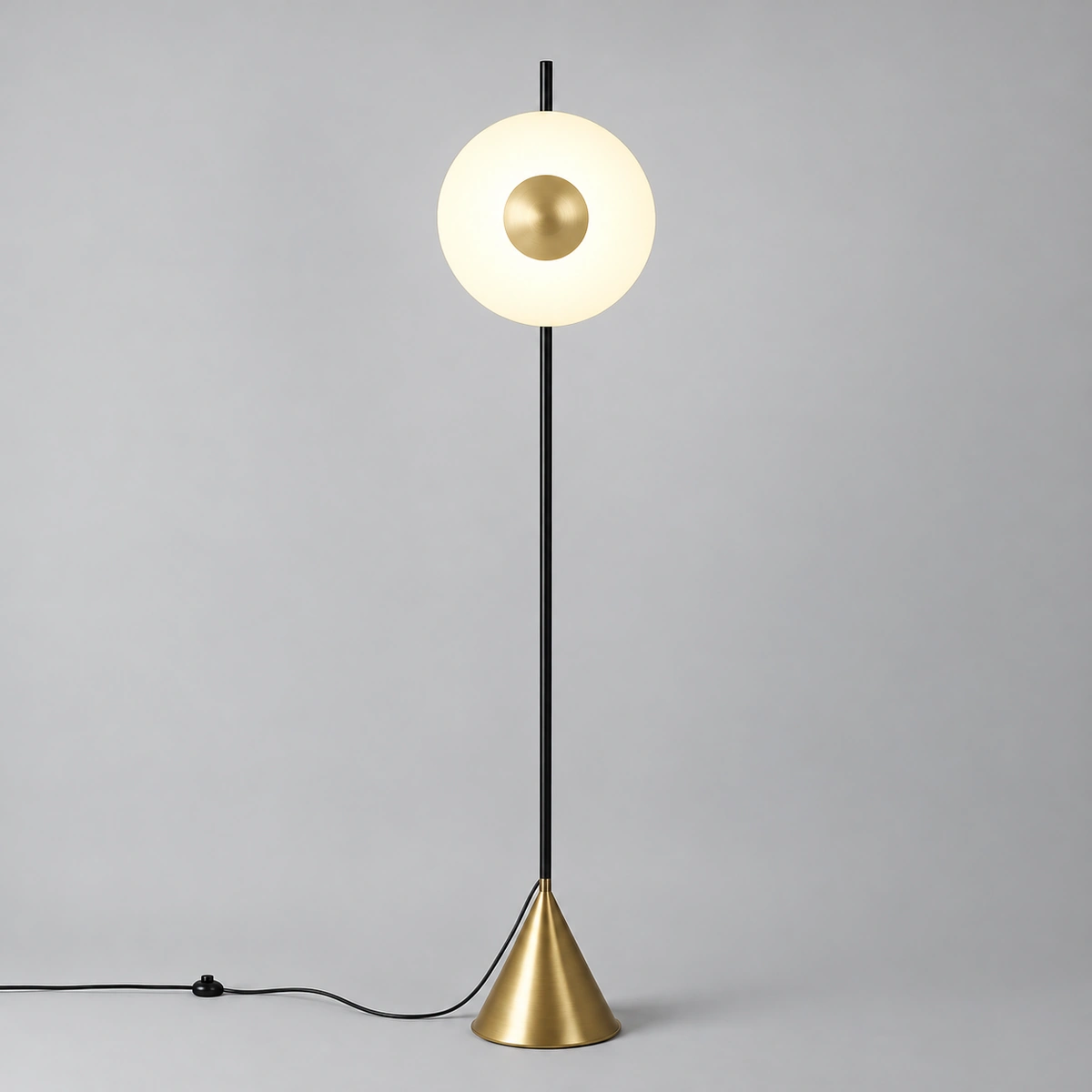 Lia Gold & Black Metal Base Floor Lamp