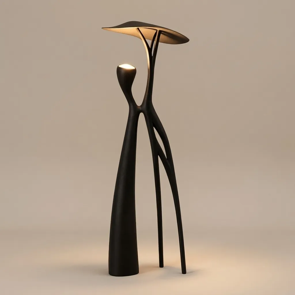 Black Figurine Floor Lamp