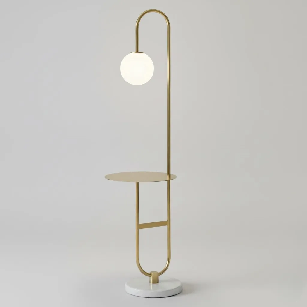 Gold Glass Floor Lamp