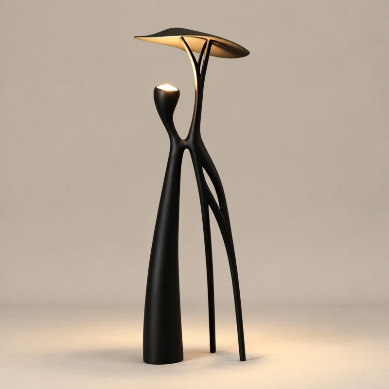 Lora Steel Black Figurine Floor Lamp | Majestic Home UAE