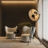 NEOM BLACK FABRIC & STEEL FLOOR LAMP - luxury furniture Dubai UAE