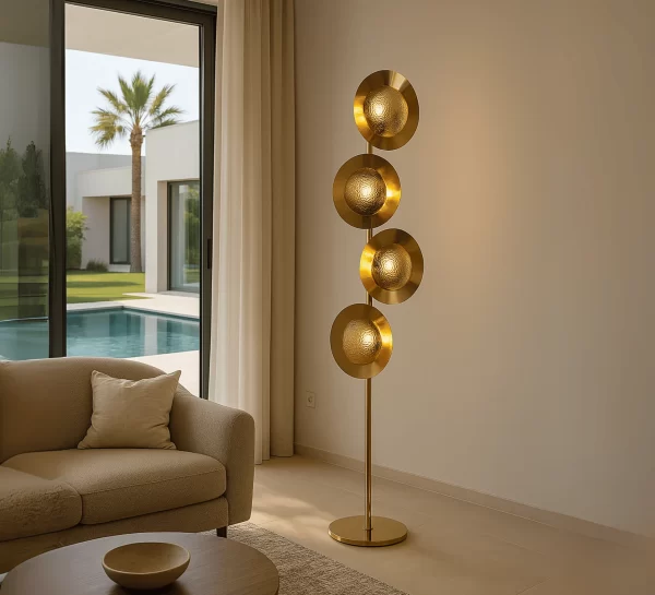 Gold Metal Floor Lamp