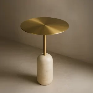 Gold Beige Side Table