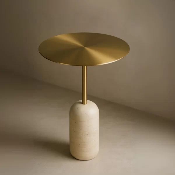 Gold Beige Side Table