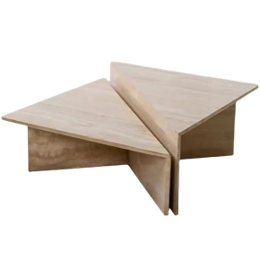 TRIANGULAR TRAVERTINE COFFEE TABLE