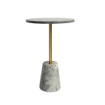 MARTA MARBLE TOP & GOLD MARLBE BASE SIDE TABLE