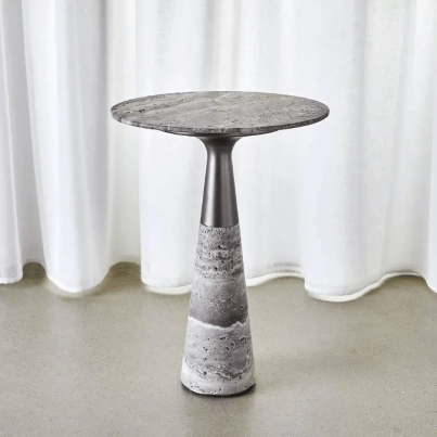 MARBELLO METAL & MARBLE SIDE TABLE