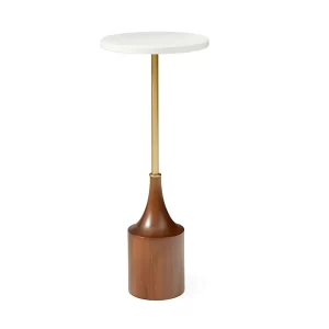 LIMA SINTERED STONE TOP & WOOD BASE SIDE TABLE