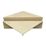 TRIANGULAR TRAVERTINE 2 PIECE COFFEE TABLE