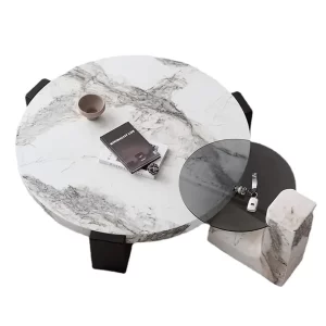 LONY MARBLE ROUND WHITE COFFEE TABLE