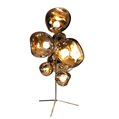 GOLD METAL ALON FLOOR LAMP