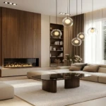 AVALON WALNUT TEMPERED GLASS COFFEE TABLE