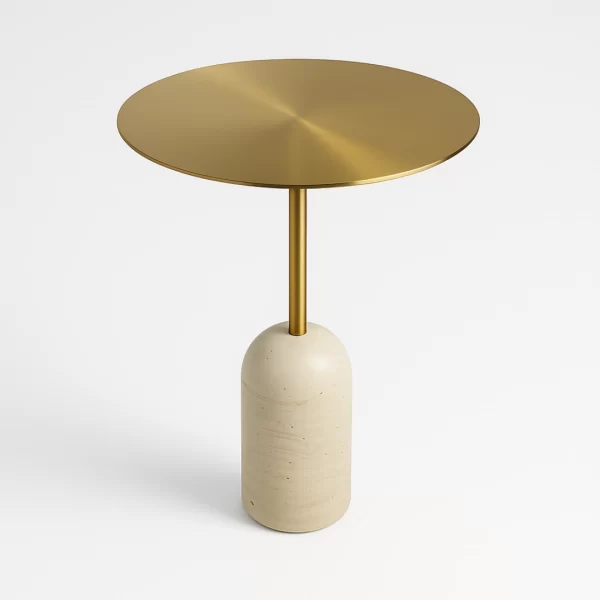 Gold Beige Side Table