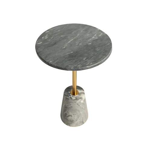 MARTA MARBLE TOP & GOLD MARLBE BASE SIDE TABLE