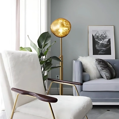 SPIRAL GOLD ALUMINIUM FLOOR LAMP