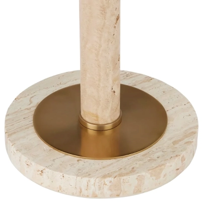 MILES TRAVERTINE TOP & METAL BASE SIDE TABLE