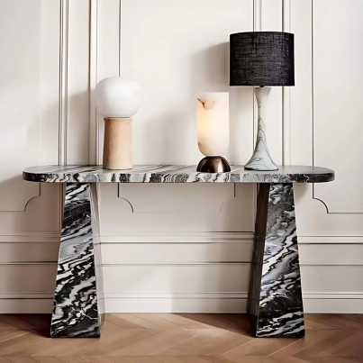 GIA GREY MARBLE CONSOLE TABLE