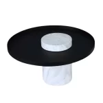 CREMA NATURAL MARBLE & METAL TOP ROUND COFFEE TABLE