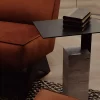 Beige Black Side Table