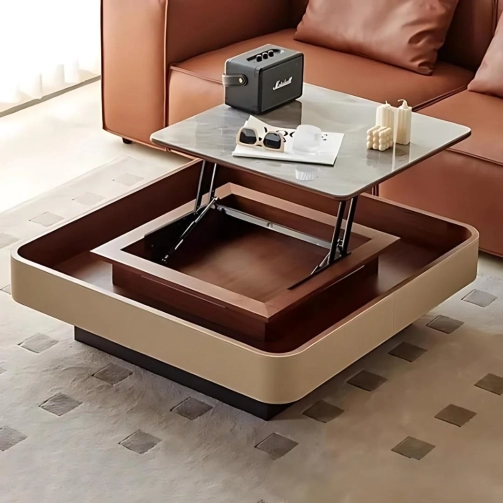 MACO MARBLE WOOD COFFEE TABLE