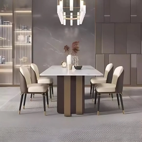 NORAMI WHITE TOP SINTERED STONE DINING TABLE