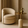 Gold Beige Side Table