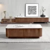 ADONIA WOOD & SINTERED STONE TOP COFFEE TABLE