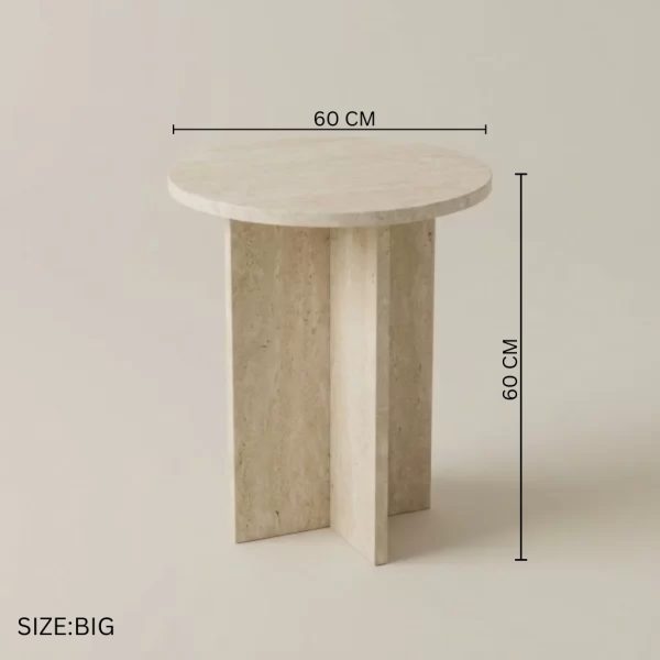 Travertine side table