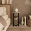 Travertine Side Table