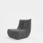 LAZY GREY VELVET SWIVEL CHAIR