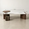 Alina White & Brown Coffee Table - luxury furniture Dubai UAE
