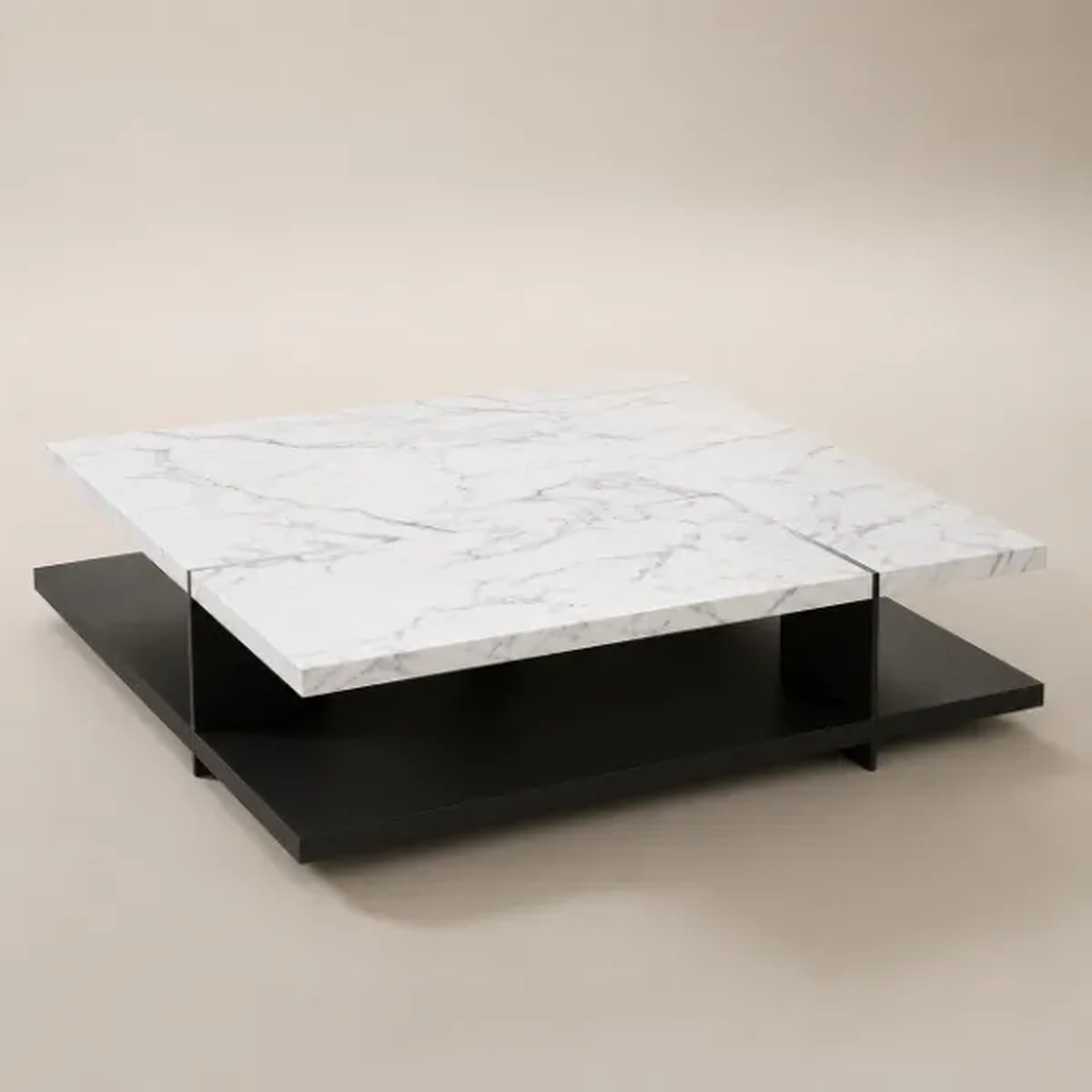 Ash Wood & Marble Coffee Table