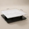 ASH WOOD & MARBLE COFFEE TABLE - luxury furniture Dubai UAE