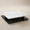 ASH WOOD & MARBLE COFFEE TABLE - luxury furniture Dubai UAE